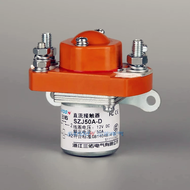 SAYOON 50A Single coil Direct current dc contactor  SZJ50A-D,MZJ-50D, 12V 24V 36V 48V 60V 72V