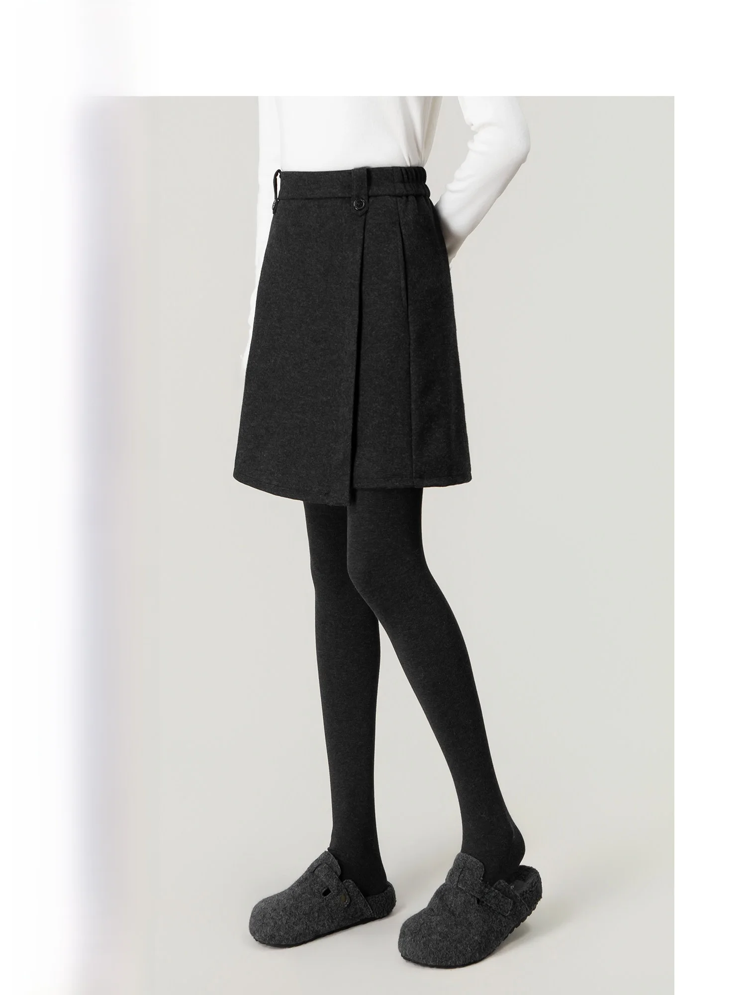 

Wavy Egg Irregular High Waist Thiened Winter New Women's Skirt Versatile Design Ci Commute Stand Fit Other Material