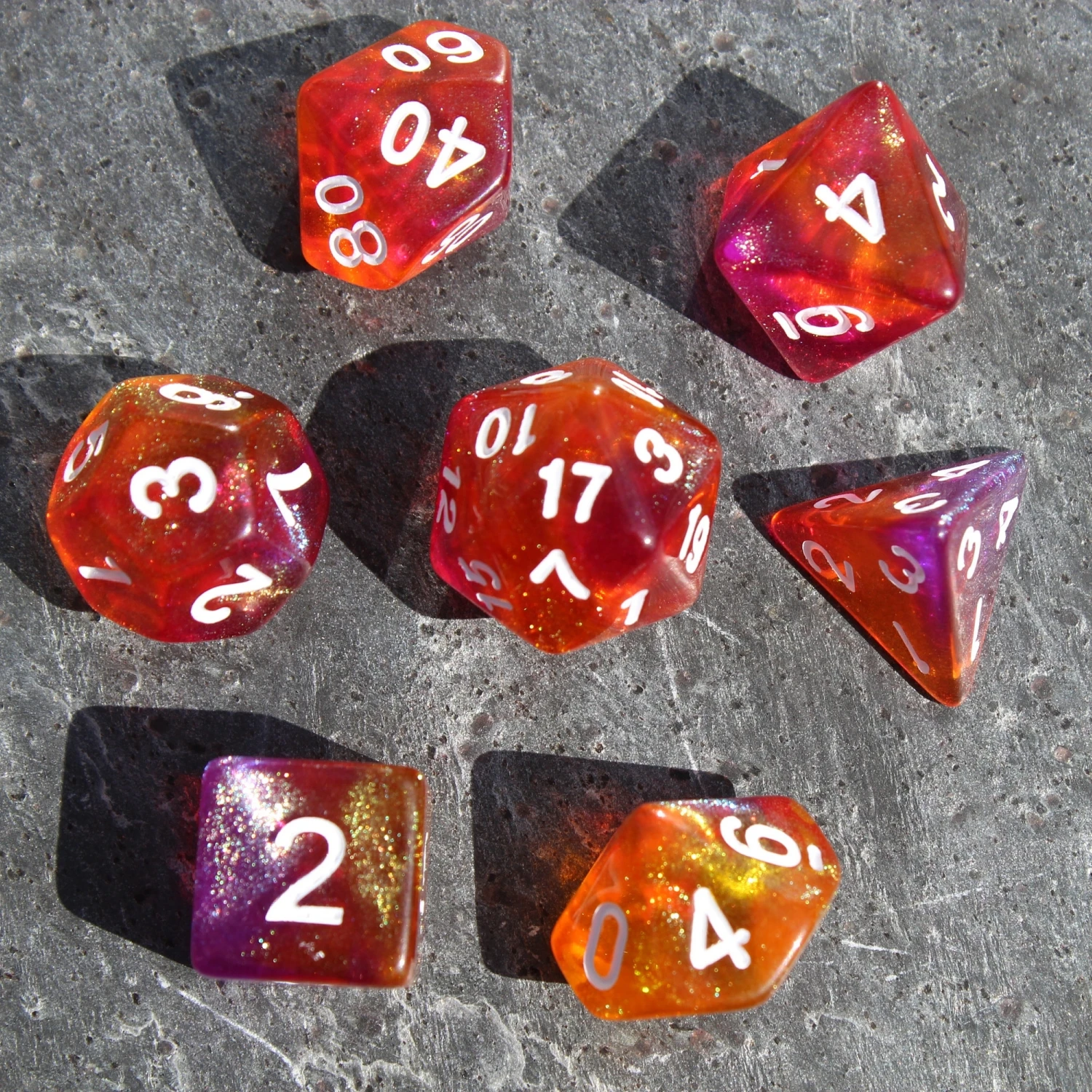 7Pcs/Set Phoenix Rebirth Dice for DND Dungeons and Dragons Table Games D&D RPG Tabletop Roleplaying