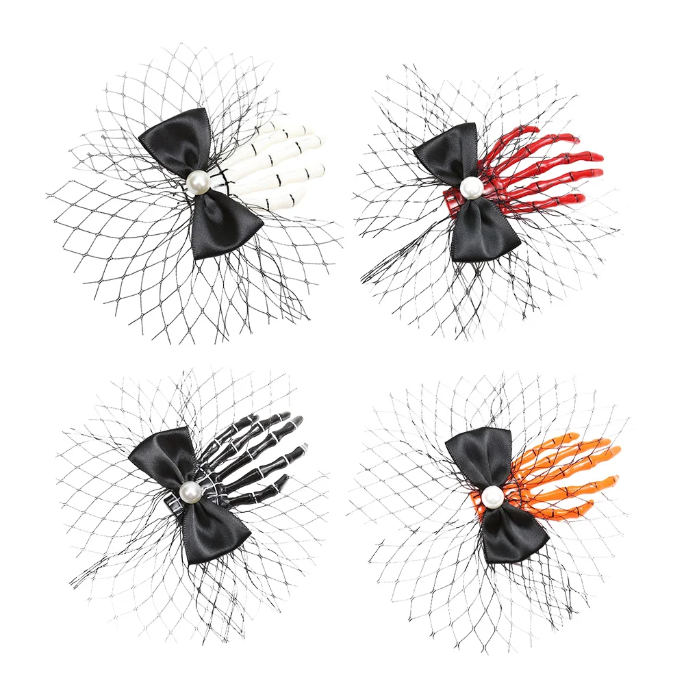 

4 Pcs Skull Claw Barrette Gothic Women Hair Clips Clips Halloween Decor Women Stylish Hair Accessories
