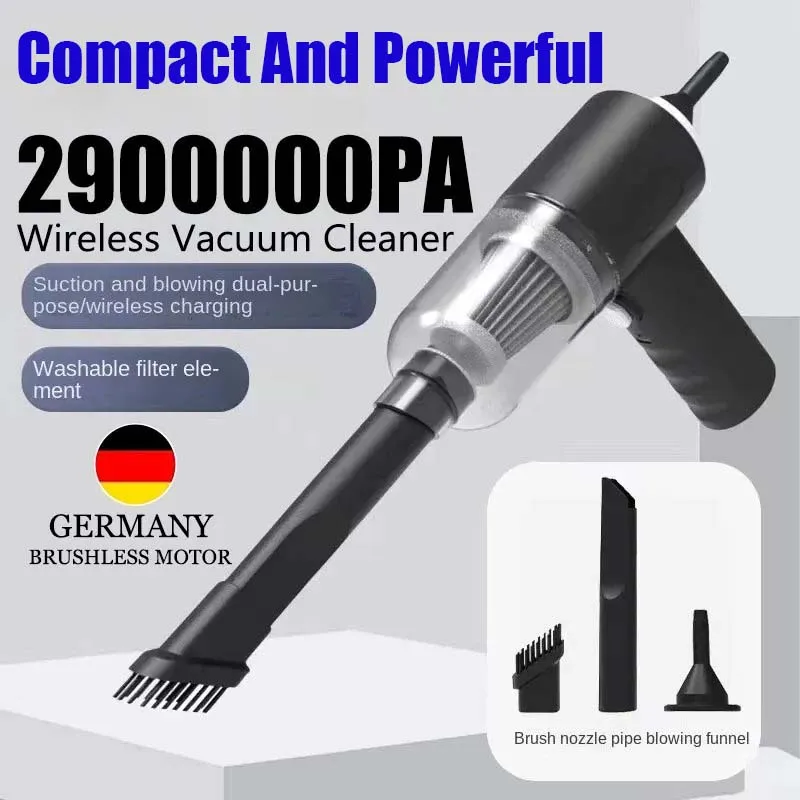 2900000PA Car Wireless Vacuum Cleaner 120w High Power Powerful Efficient 2 In1 Dual Use Car Portabale Vacuum Cleaner For Home