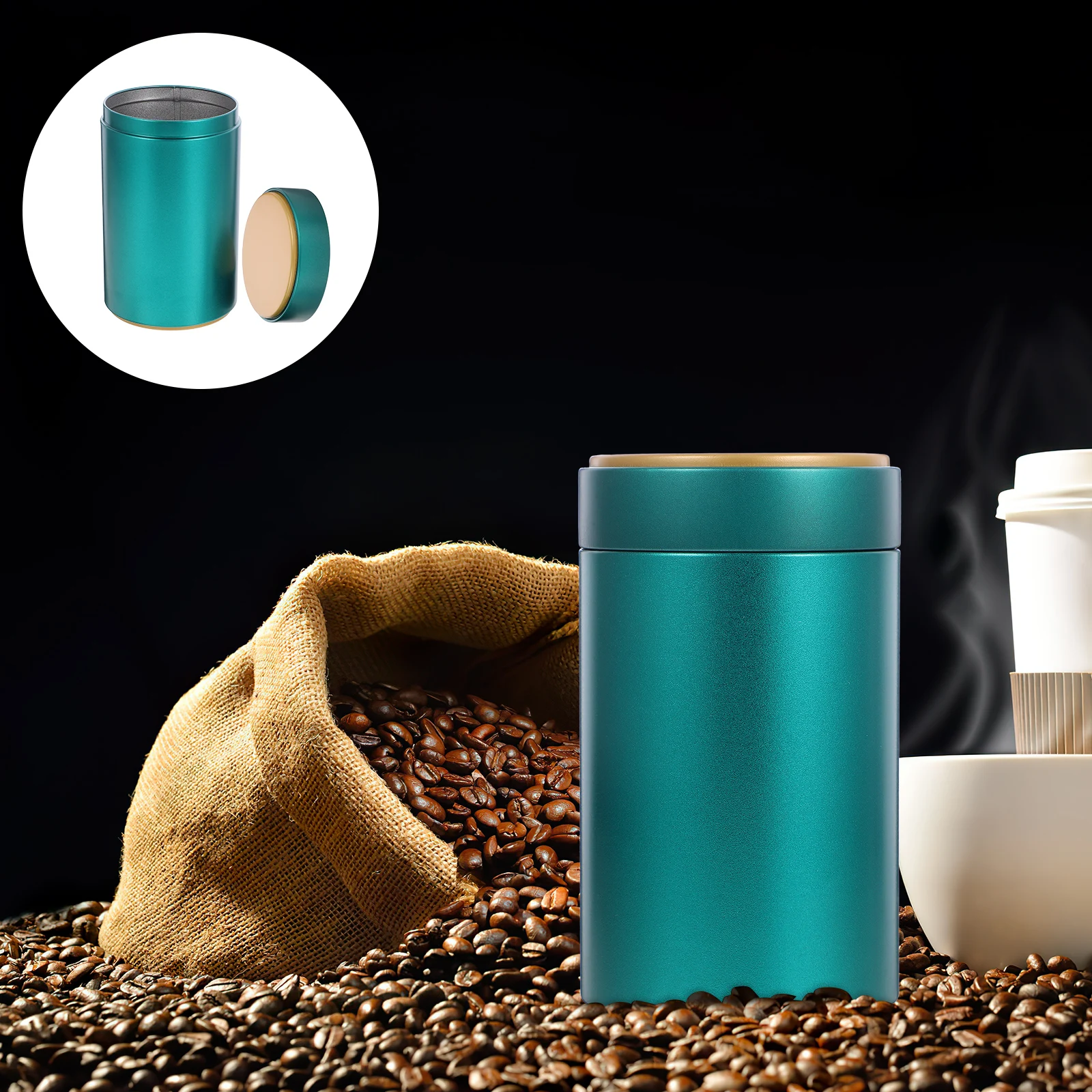 

3pcs Airtight Storage Jars Coffee Beans Jar Tinplate Loose Tea Jars Food Storage Container Kitchen Canister Sealed Tea Canister