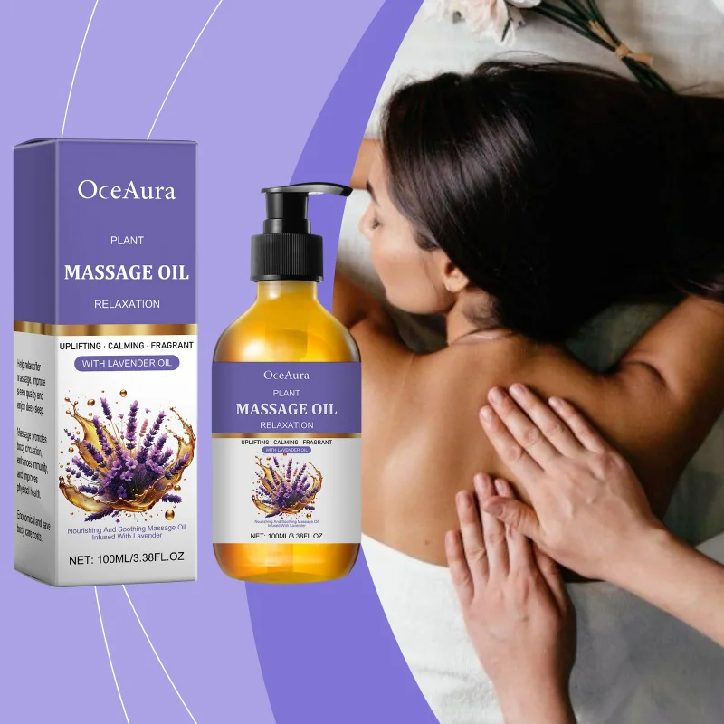 

Lavender Body Massage Oil - Relaxing & Hydrating Formula For Neck & Shoulders, Fast Absorbing Botanical Skin Treatment