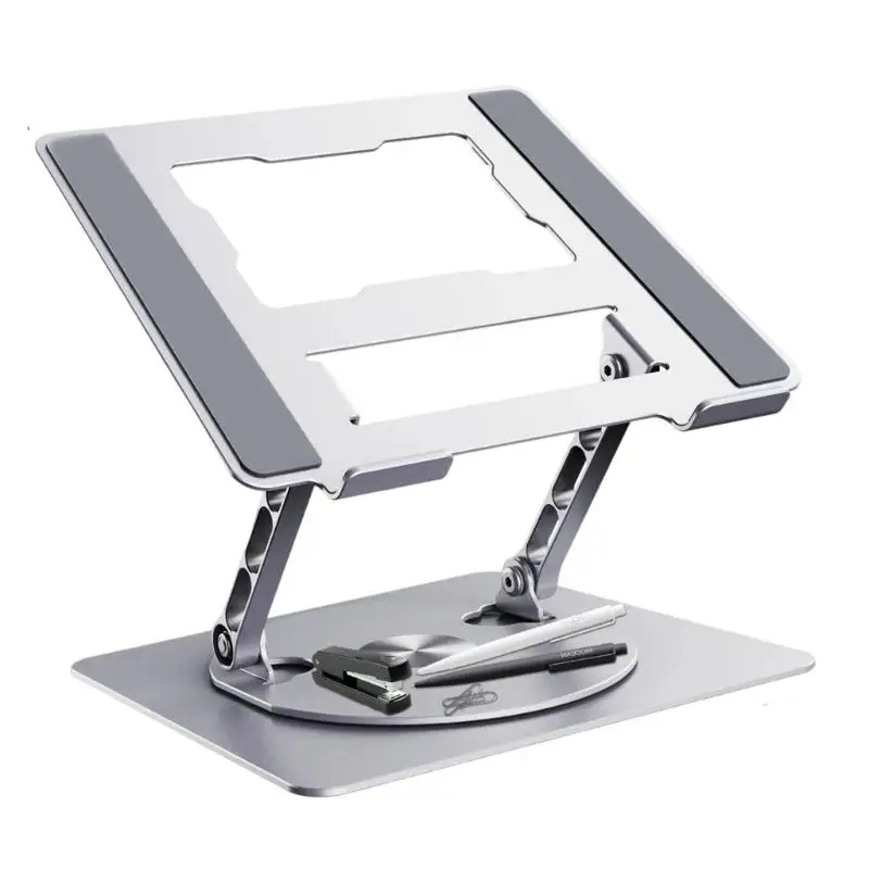 652F Foldable Tablets Bracket Stand Portable Laptop Bracket Heat Dissipation Height Adjustable Stand with 360 Degree Rotating