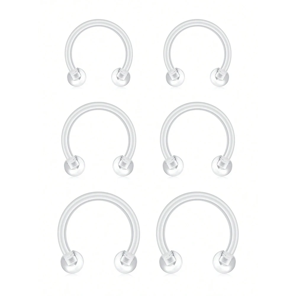 Clear Piercing Retainer, Hypoallergenic Bioflex Plastic