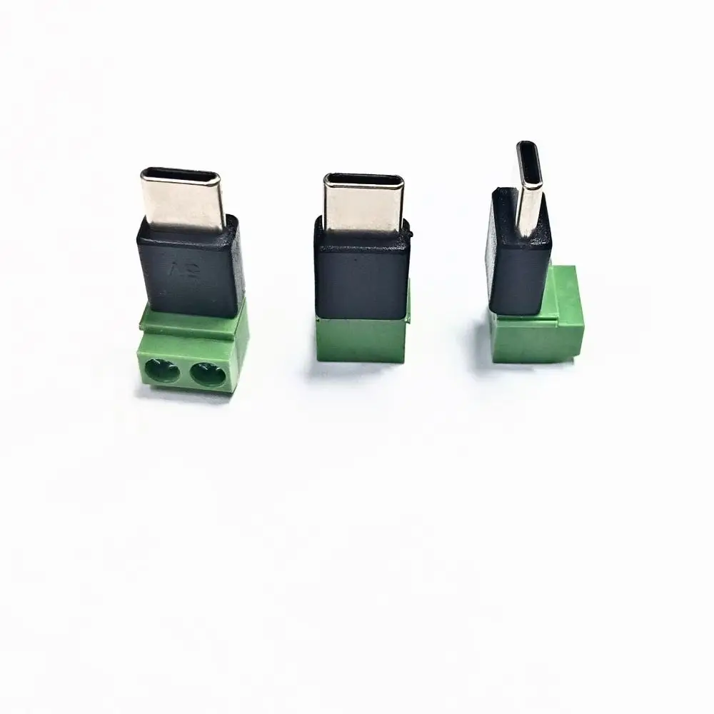 Type C Male 5V to 2 Pin USB C to 2Pin Terminal Adapter Solderless Plug Cannot Data Transfer Crimp Terminal Block
