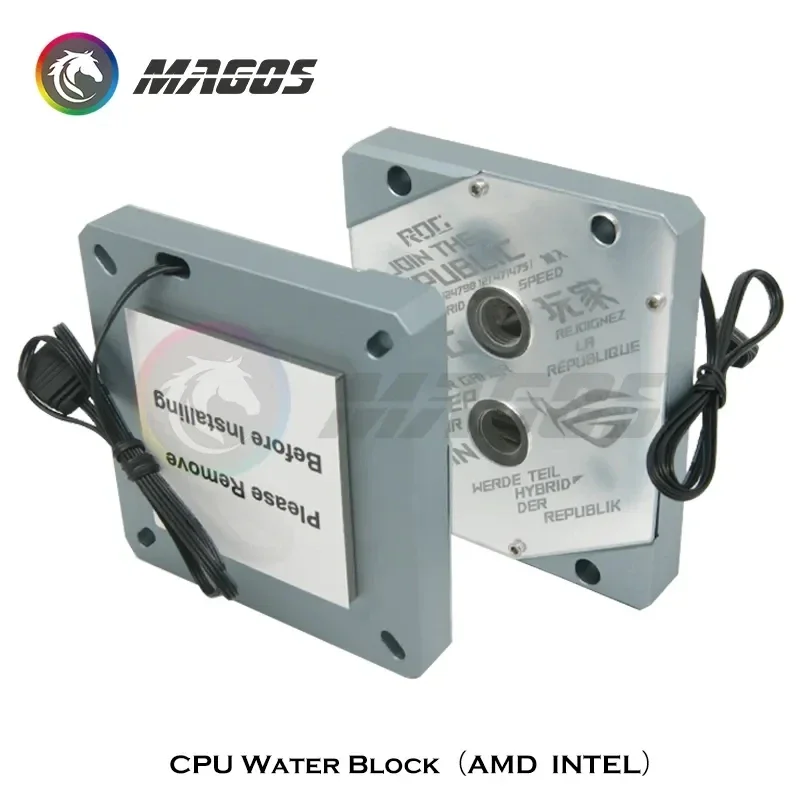 Imagem -02 - Cpu Waterblock Am5 Watercooler Espelho Rog Logo Design 5v Argb Gen. 12 13 ° Processor Lga1700