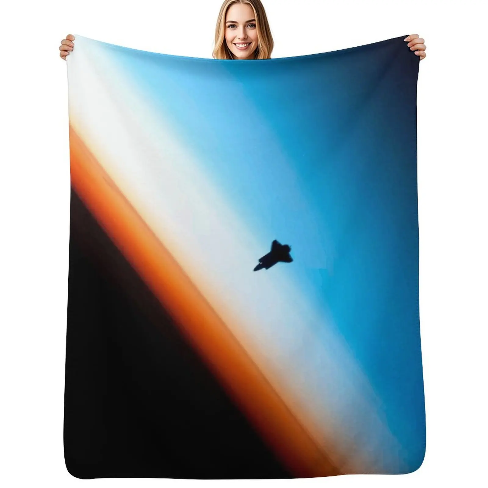 Space ship shuttle Throw Blanket Shaggy Beautifuls Sofas Plaid on the sofa Weighted funny gift Blankets