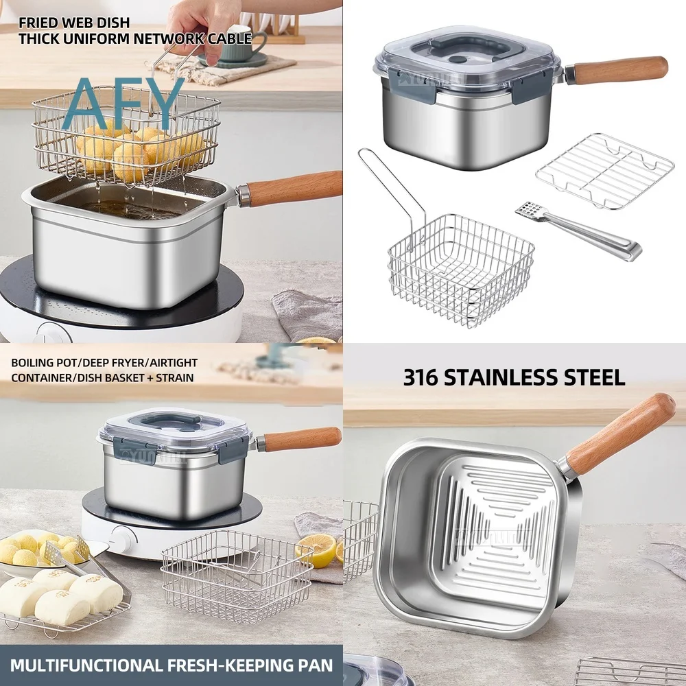 Stainless Steel Electric Cooking Pot for Outdoor Cooking Portable Deep Fryer Steamer with Gas Compatibility 2500ML Food