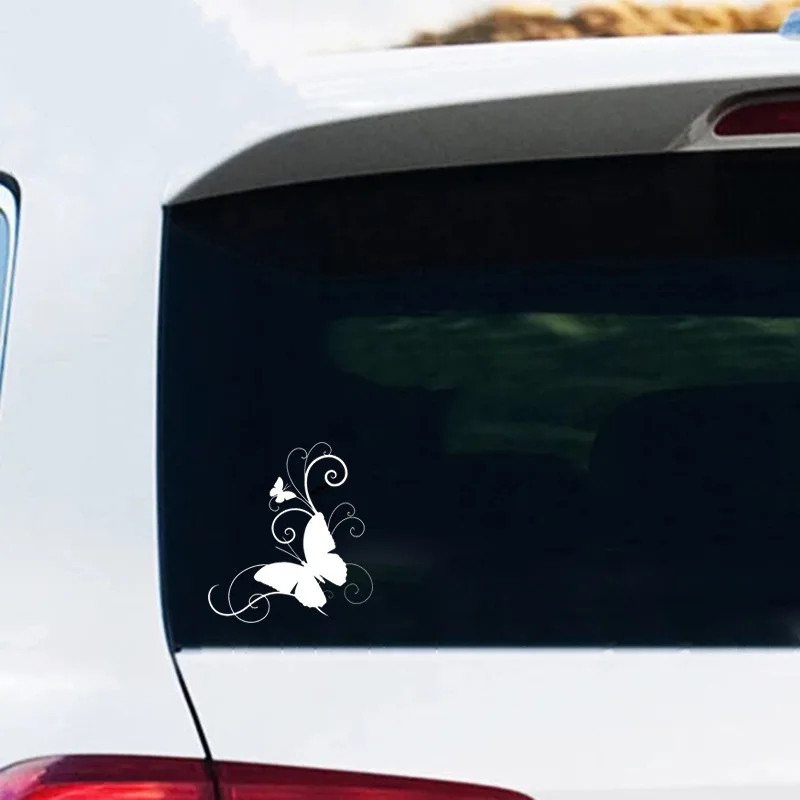 美しい蝶の車のステッカー,ビニールフィルムステッカー,カーアクセサリー,車体,バンパー,窓,オートバイ,ラップトップ,壁,15x16cm