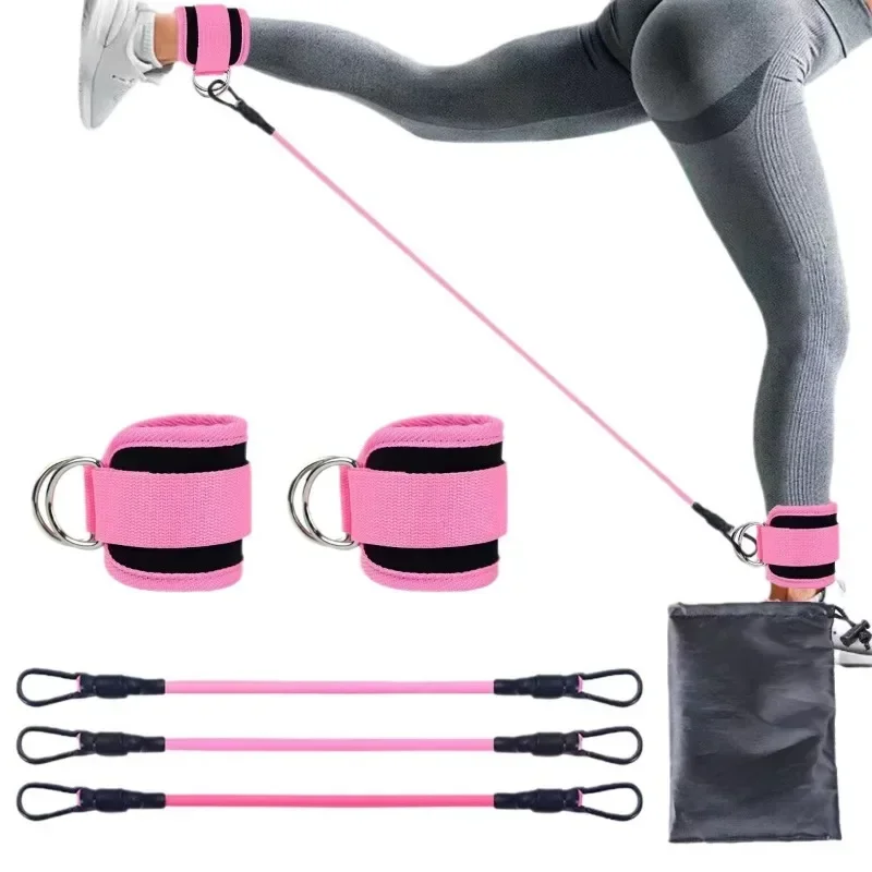 Conjunto de bandas elásticas de resistencia para hombre y mujer, equipo de entrenamiento para Fitness, correas de tobillo, Yoga, gimnasio, deporte