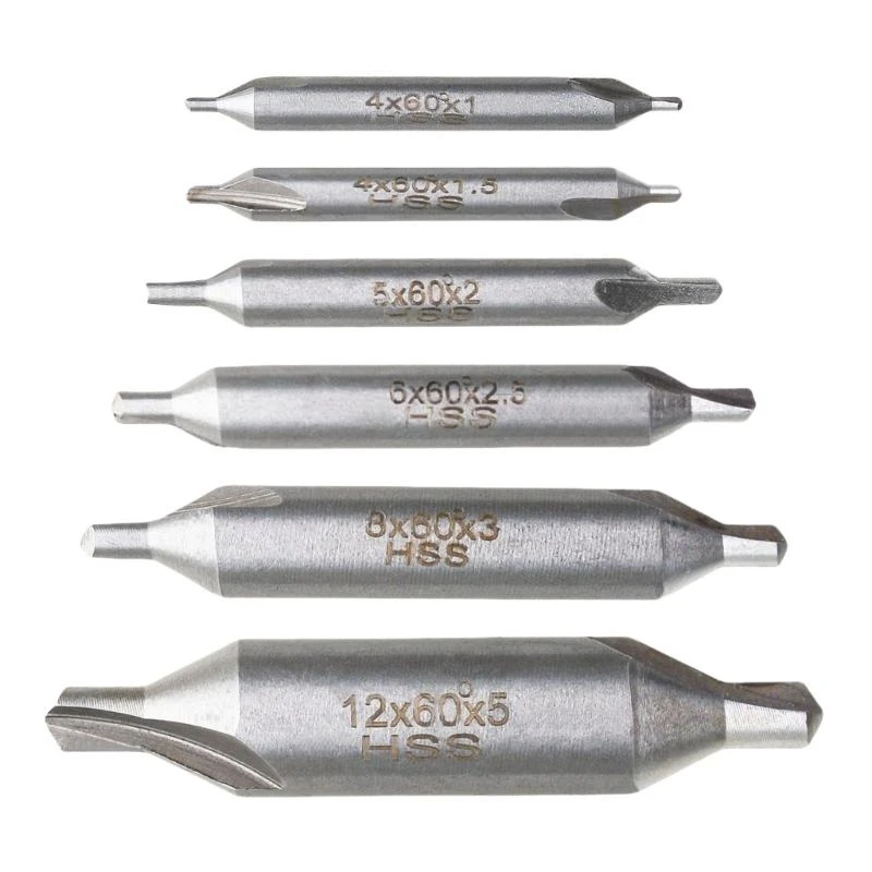 

652F High Speed Steel Countersink Drill Bit, 6Pieces Crafting DIYer Projects 1/1.5/2/2.5/3/5mm for Metalworking Woodworking