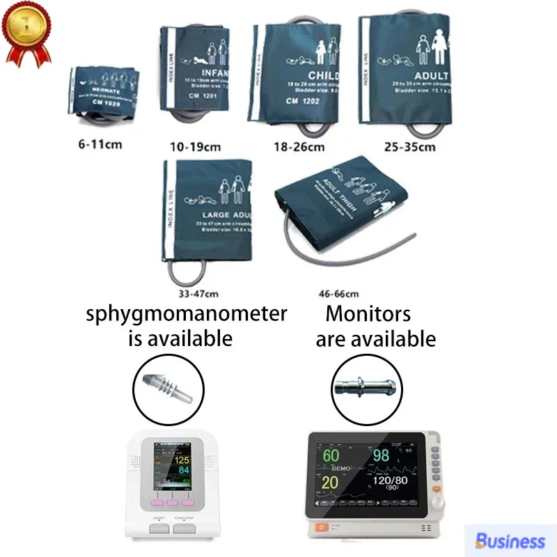 With Connector 6 Size of Cuffs Sphygmomanometer cuff Patient monitor cuff Cuff for blood pressure monitor People use cuff