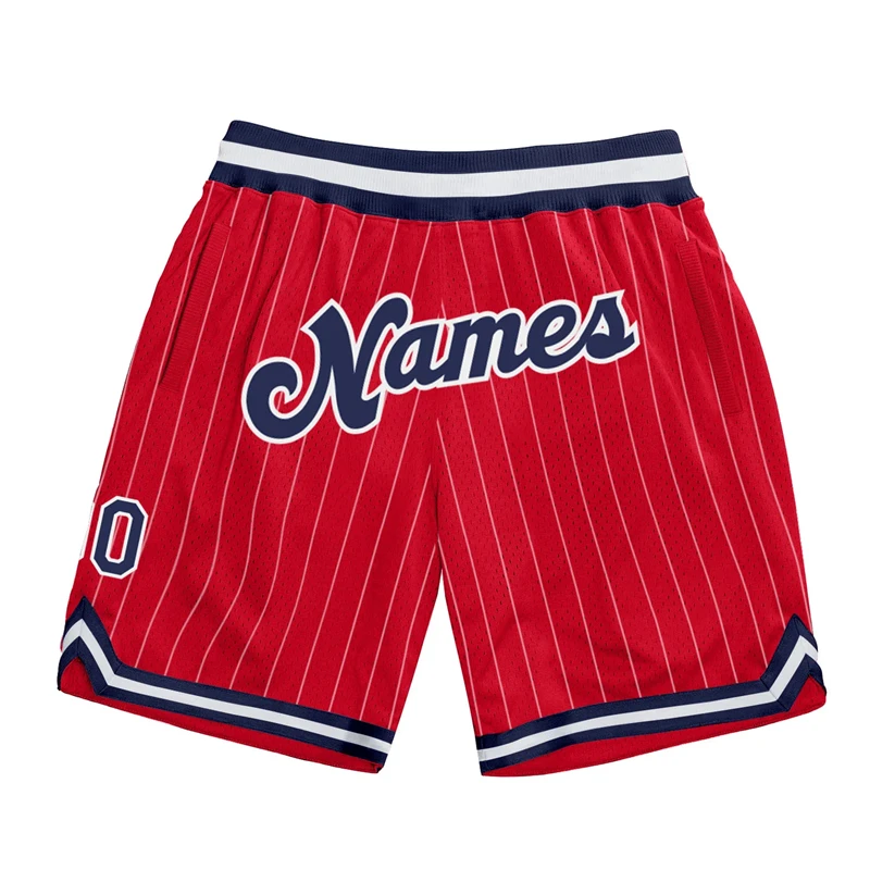 Fashion Custom Name Number Basketball Shorts Summer Casual Pinstripe 3D Printed Beach Shorts Loose Breathable Sports Short Pants