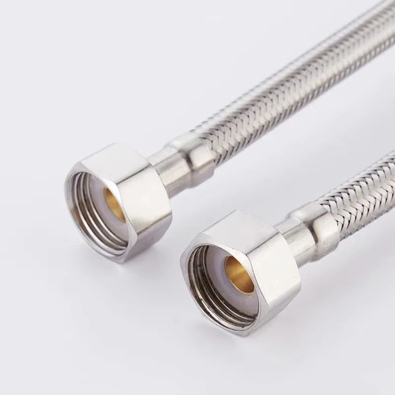 Bathroom Hose Stainless Steel Flexible Water Pipe Kitchen 2 Pieces/Set Hot and Cold Water Tap Water Supply Pipe Hose G 1/2 G 3/8