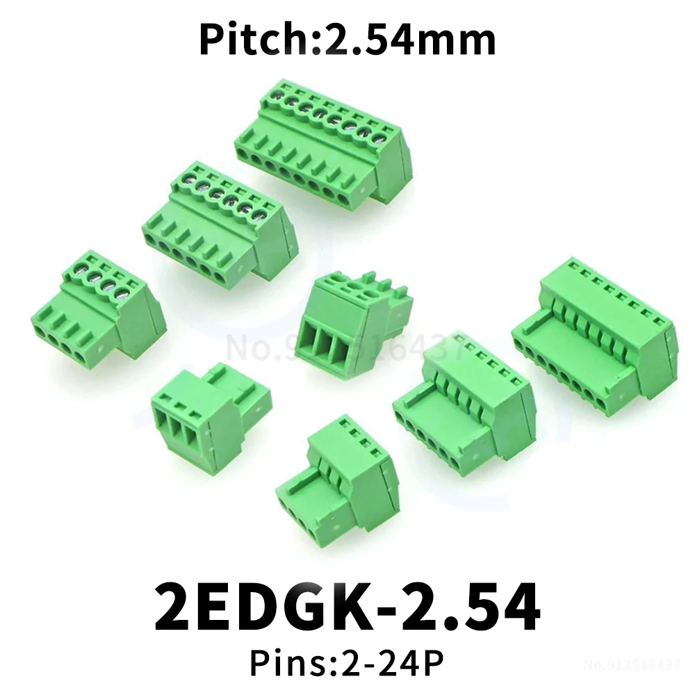 (5 pcs) KF 2EDGK 2.54mm Plug-in Terminal Block 2.54 Small Pitch JM 15EDGK Miniature Connector Plug 2~24P KF2EDGK 2.54
