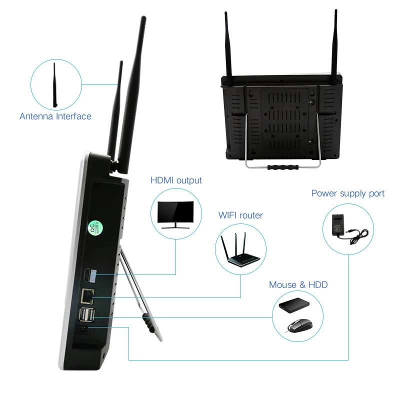 12 pollici Monitor LCD Wireless NVR CCTV Sistema di Telecamere di Sicurezza 4CH 960 P H.265 WiFi NVR Kit di 4 Canali CCTV kit di sorveglianza