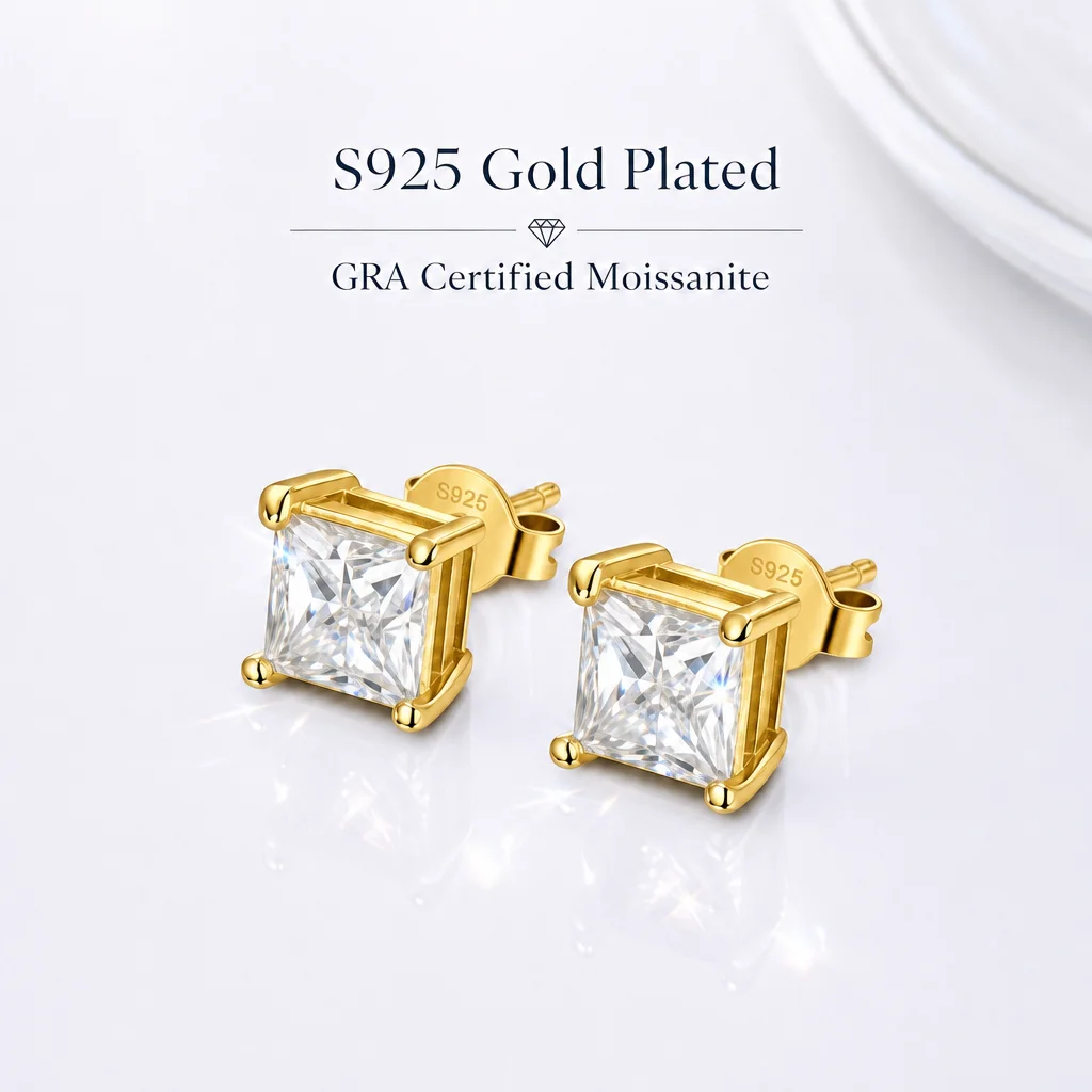 Fabrikpreis Großhandel Ohrstecker für Damen mit GRA-Zertifikat S925 Sterling Silber Birnenförmiger Schliff 18K Gold D VVS Funkelnde Geschenke – Detail 2