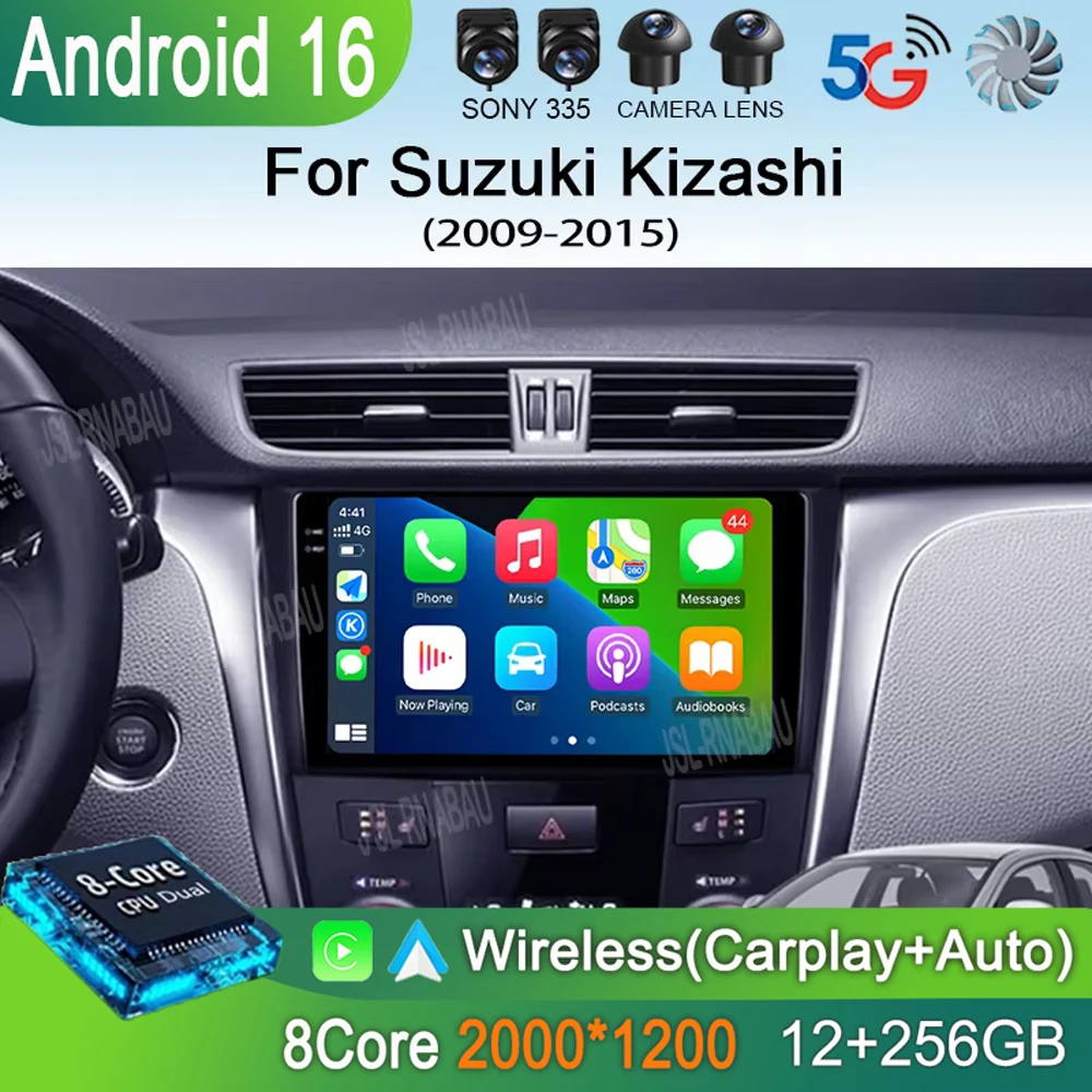 

Автомагнитола Android 16 с CarPlay, Wi-Fi и 4G для Suzuki Kizashi 2009-2015: GPS-навигация, мультимедиа, видеоплеер, головное устройство