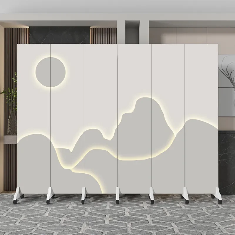 Foldable Office Screen Partition Mobile Room Divider for Living Room Hotel Modern Simple New Chinese Style Privacy Shade