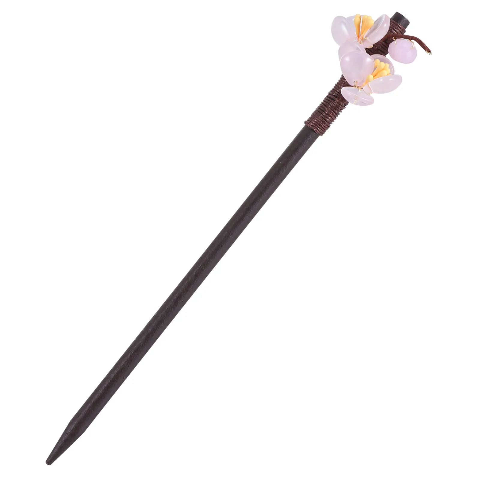 

Hairpin Vintage Flower Shaped Hair Clasp Wood Chinese Pins Elegant Retro Hairstyle Accessory Practical Ceremonies