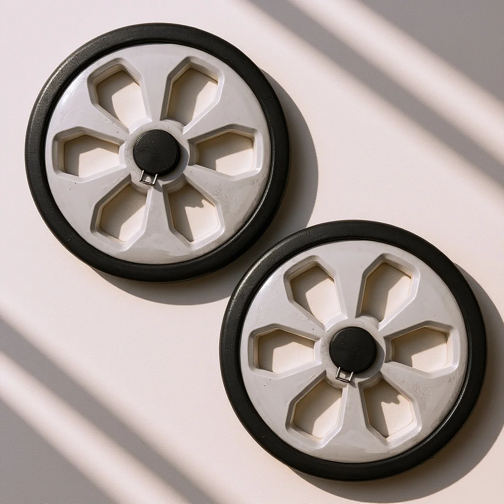 

2pcs Shopping Cart Wheels Replacement Plastic Wear-Resistant Foldable Grocery Cart Wheel Trolley Stroller Utility Roller