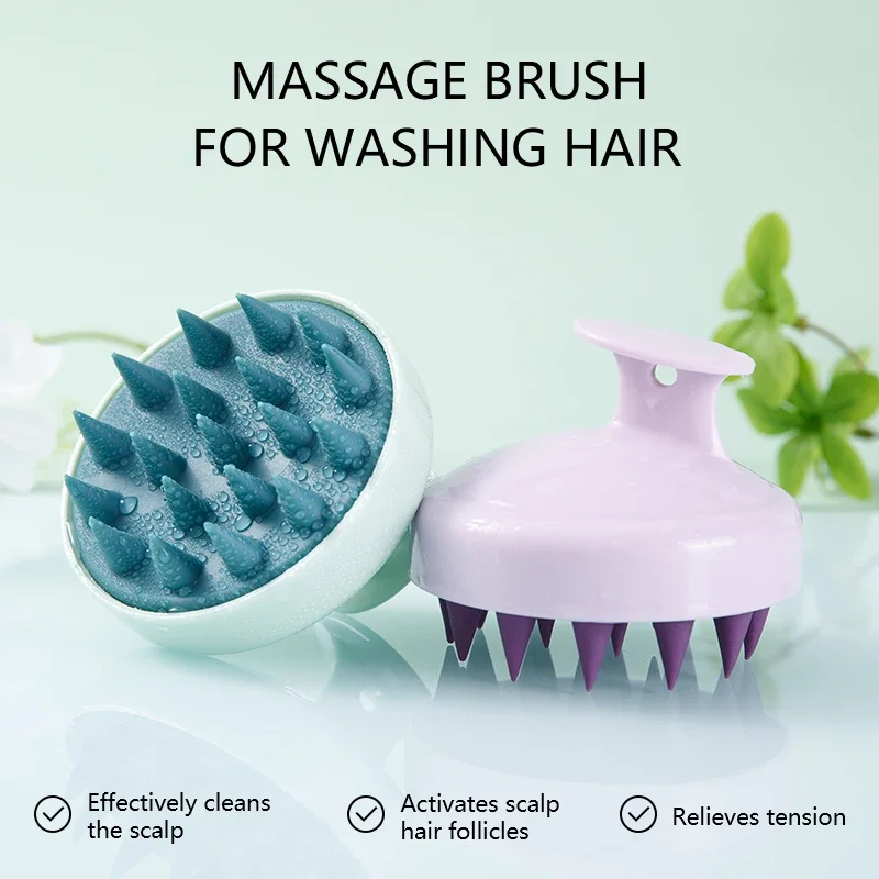 1PCS Silicone Shampoo Brush Massage Brush Head Scalp Massage Comb for Deep Cleansing Hair Washing Scalp Massage Brush Comb