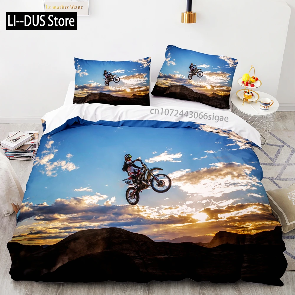 

Motorcycle Bedding Set Single Twin Full Queen King Size Wild Race Bed Set Aldult Kid Bedroom Duvetcover Sets 3D Print Cool 030
