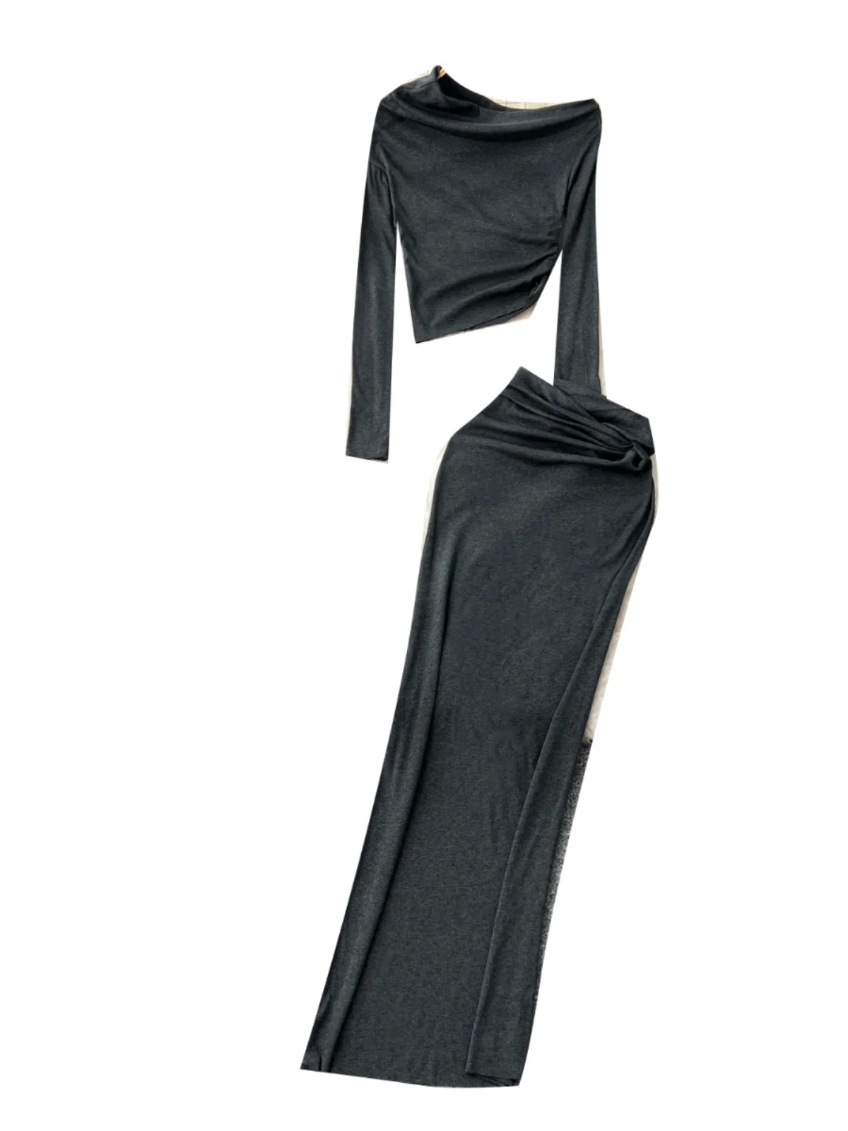 

Женский комплект Slim Fit с высокой талией Long Sve Fashionion, полуболовая юбка с запахом, зимняя коллекция, 8–25 лет