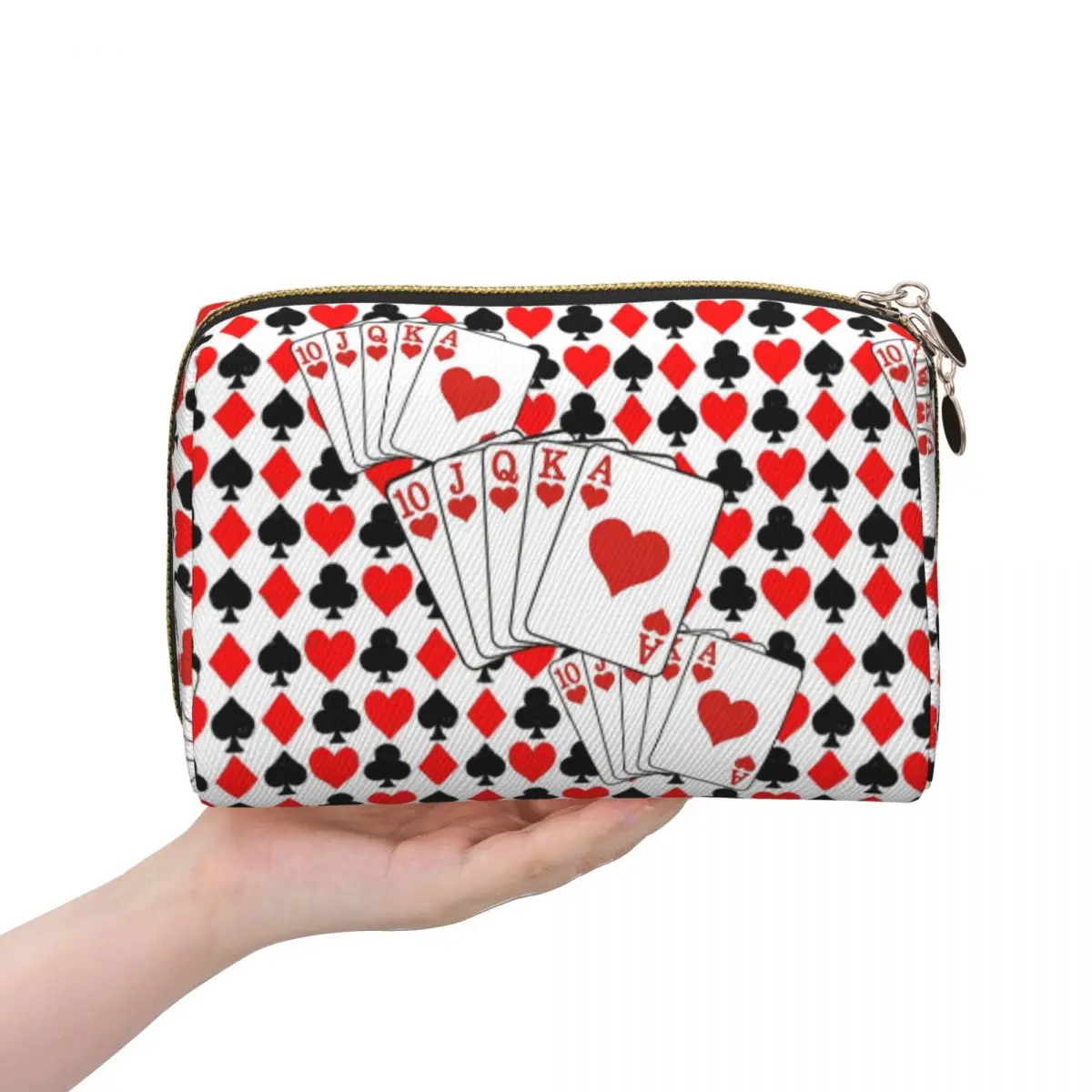 

Casino Nights Red Queen Of Hearts Women Cosmetic Bags Travel Makeup Organizer Pouch Toiletry Storage Dopp Kit Box