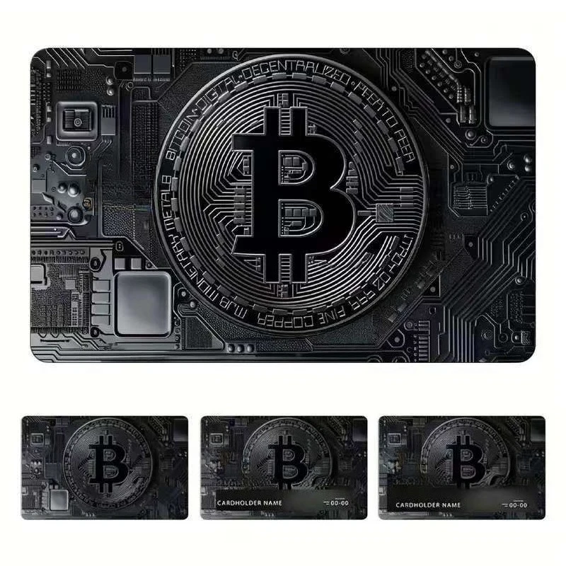 New Art Decoration Creative Bitcoin Pattern Credit Card Transportation Card Skin Stickers Home Decorative Graffiti Stickers