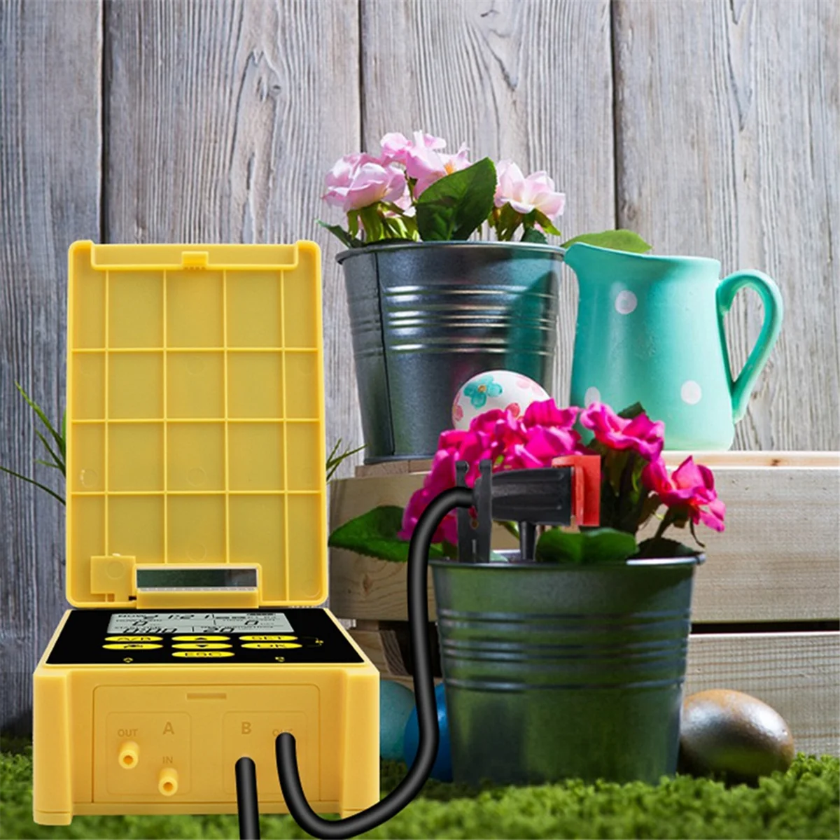 ABJZ  Irrigation Timer LCD Automatic Irrigation System Outdoor Garden Watering Tool Adjustable Program