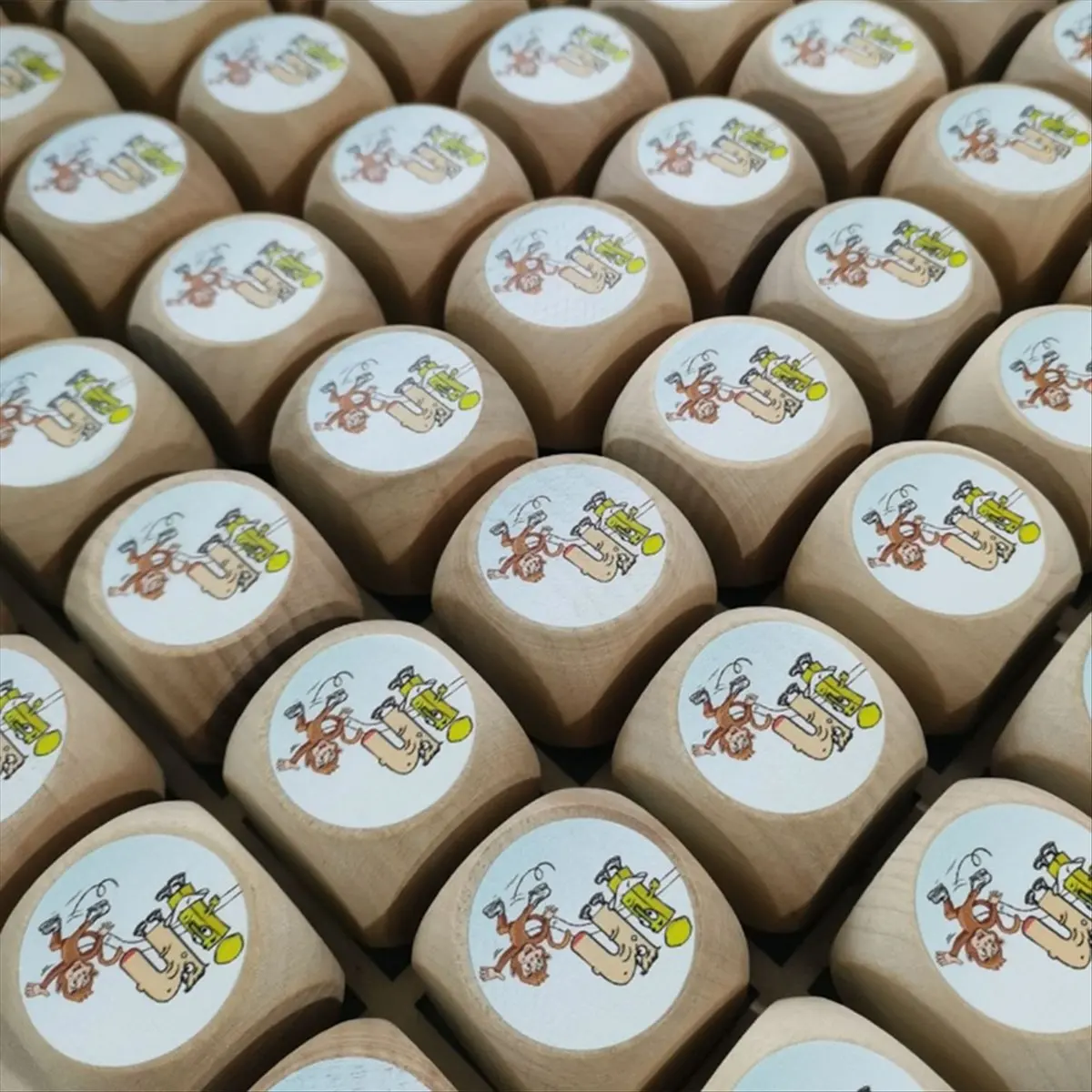 ABNQ 100 Pcs Blank Wooden Dice Unfinished Square Blocks 6 Sided Wood Cubes with Rounded Corners for DIY Craft Projects