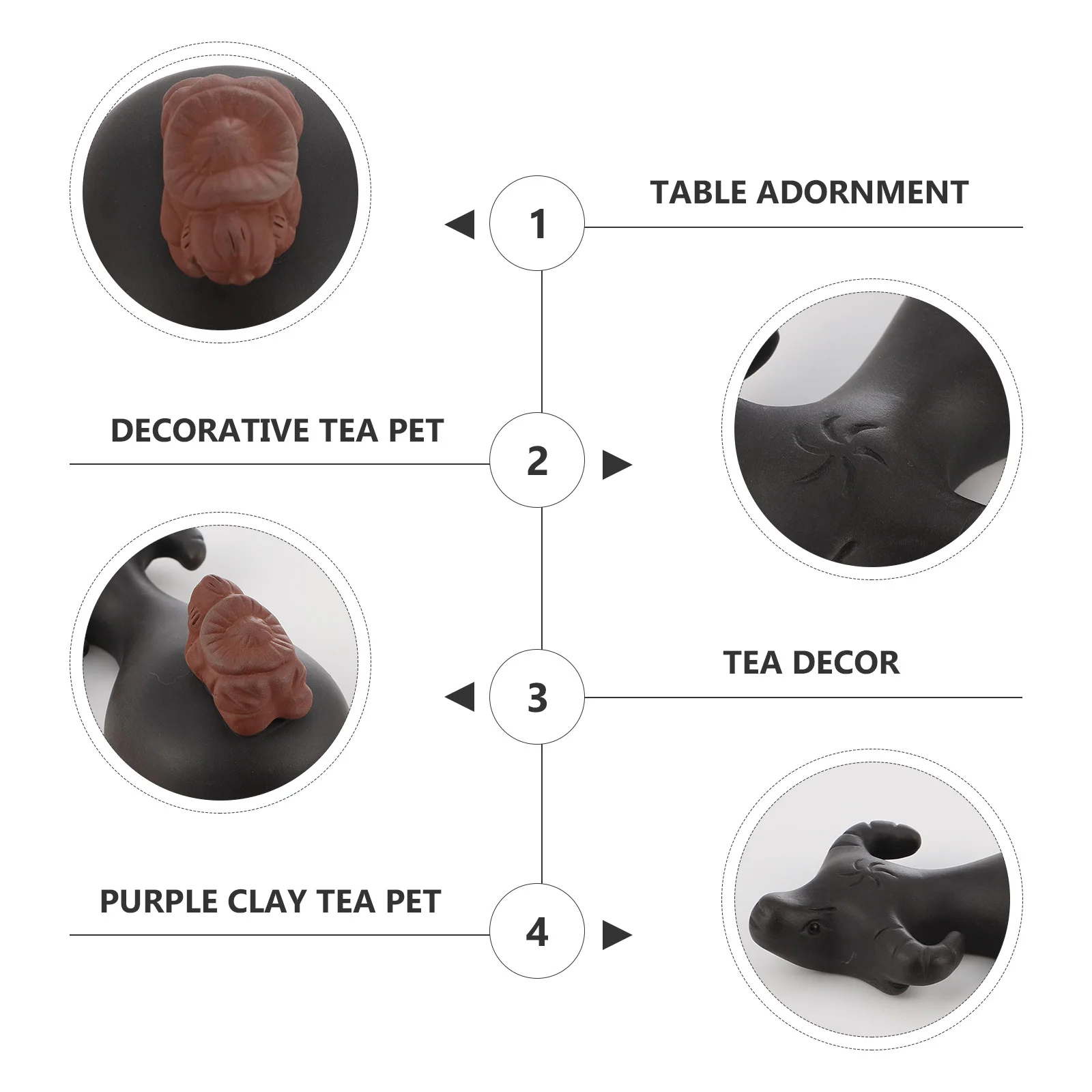 

Household Furnishings Table Adornment Tea Pet Desktop Ornament Decor Purple Clay