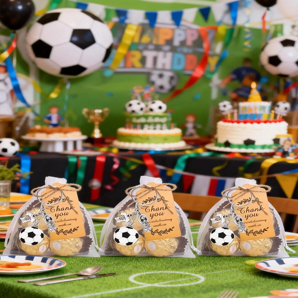 15 Stück/5 Sets Fußballspieler-Schlüsselanhänger, geeignet als Geschenke für Festivalpartys, Abschlussfeiern, Halloween und Weihnachten – Detail 2