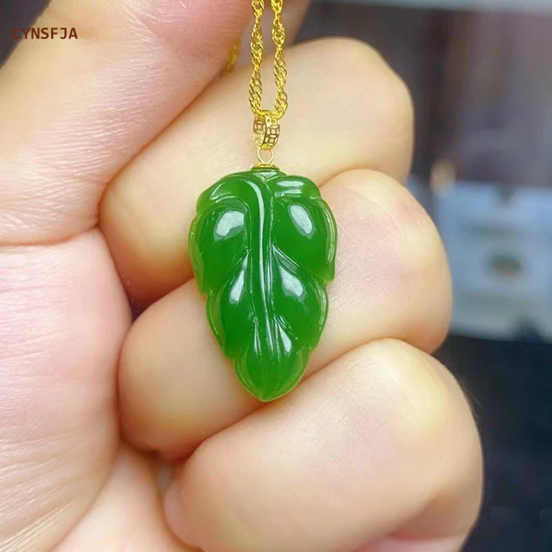 CYNSFJA New Real Rare Certified Natural Hetian Jasper Nephrite Lucky Amulets Successful Career Green Jade Hand-carved Best Gifts