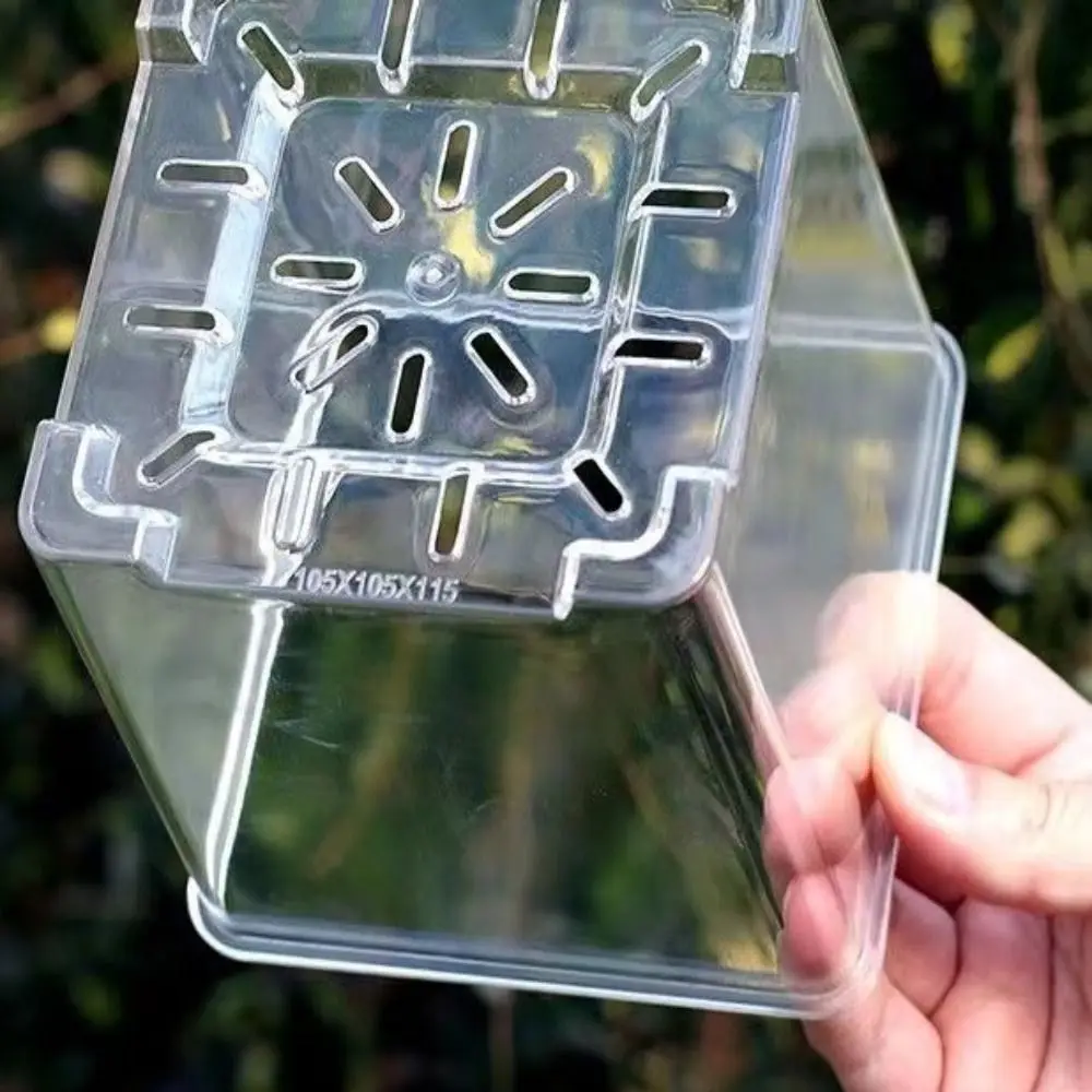 Transparent Material Acrylic Planting Pot Drainage Hole Reusable Transparent Flower Pot Breathable Square Flowerpot