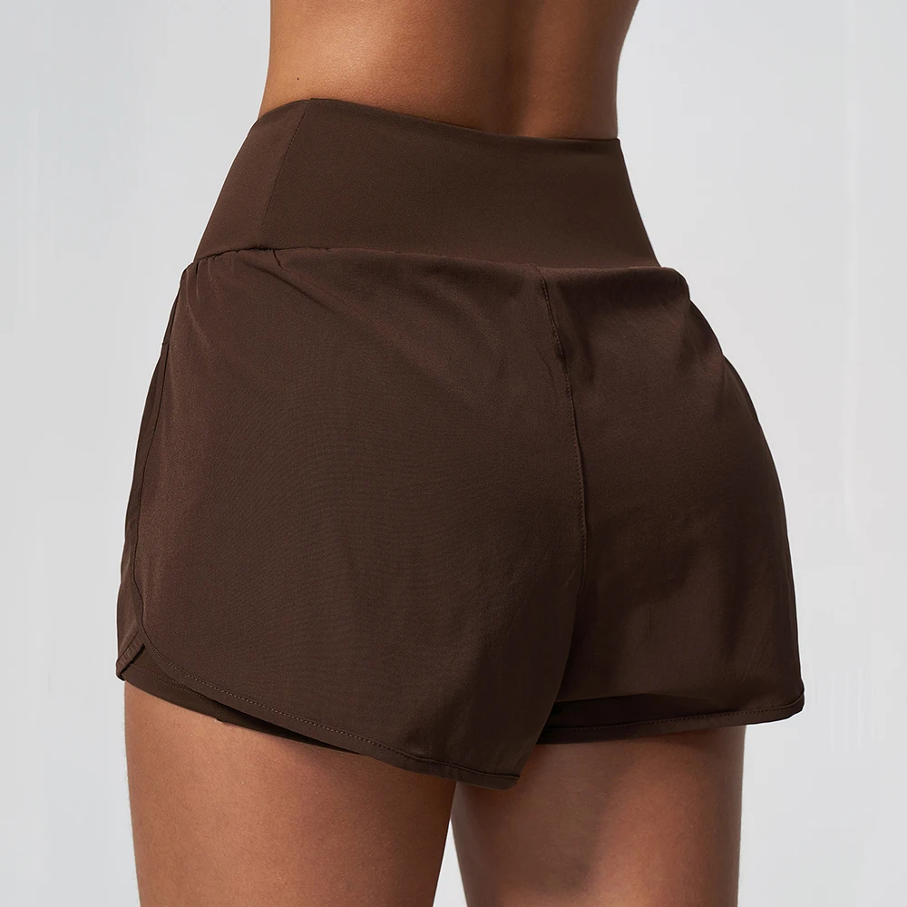 Women High Waist Yoga Shorts 2 in 1 Running Sports Short with Pocket Fitness Workout Gym Anti Chafe Cycling Training Yoga Shorts