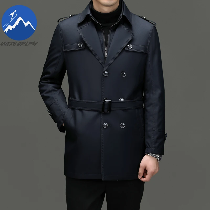 COMXZ Daily Wear Trench Coat Men 2025 Autumn Fashion Korean Solid Color Button Windbreaker Trenchcoat High Quality Long Overcoat