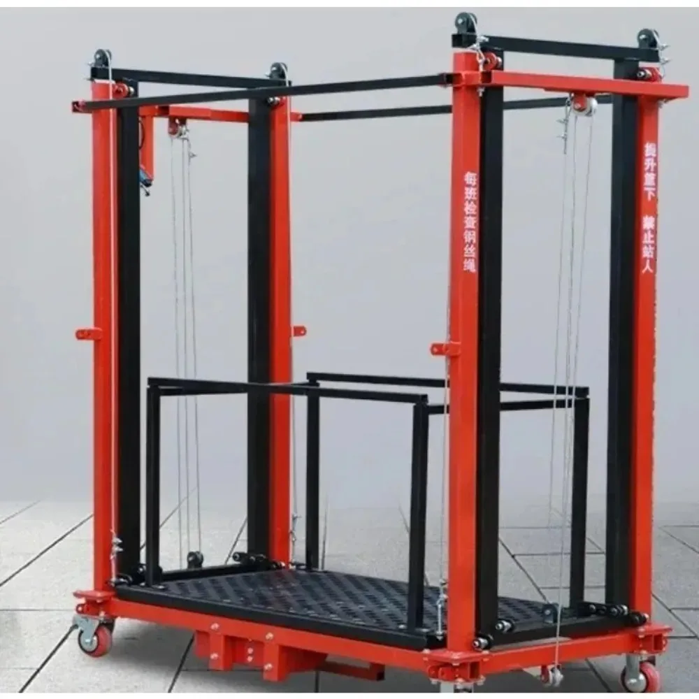 منصة رفع كهربائية قابلة للطي متنقلة قابلة للطي، ديكور داخلي وخارجي، رافعة موقع البناء