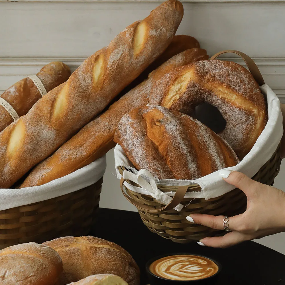 Artificial Simulation Bread Fake Food Props Bakeshop Bakery Decoration Miche Bagels Loaf Ficelle Batard Baguette Bread Model