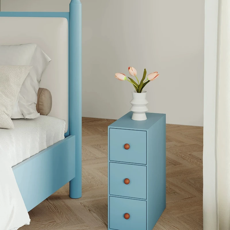 Ultra-narrow nightstand, home bedroom small 22cm dopamine premium bedside ultra-narrow gap cabinet