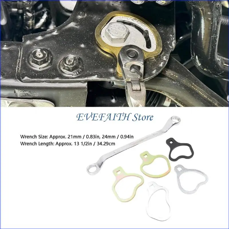 124B 6PCs/set 41620 Cambers Adjusting Tool For Vehicles Suspension 14.5 Inch Long Wrench 5 Holding Clamps For Wheel Alignment