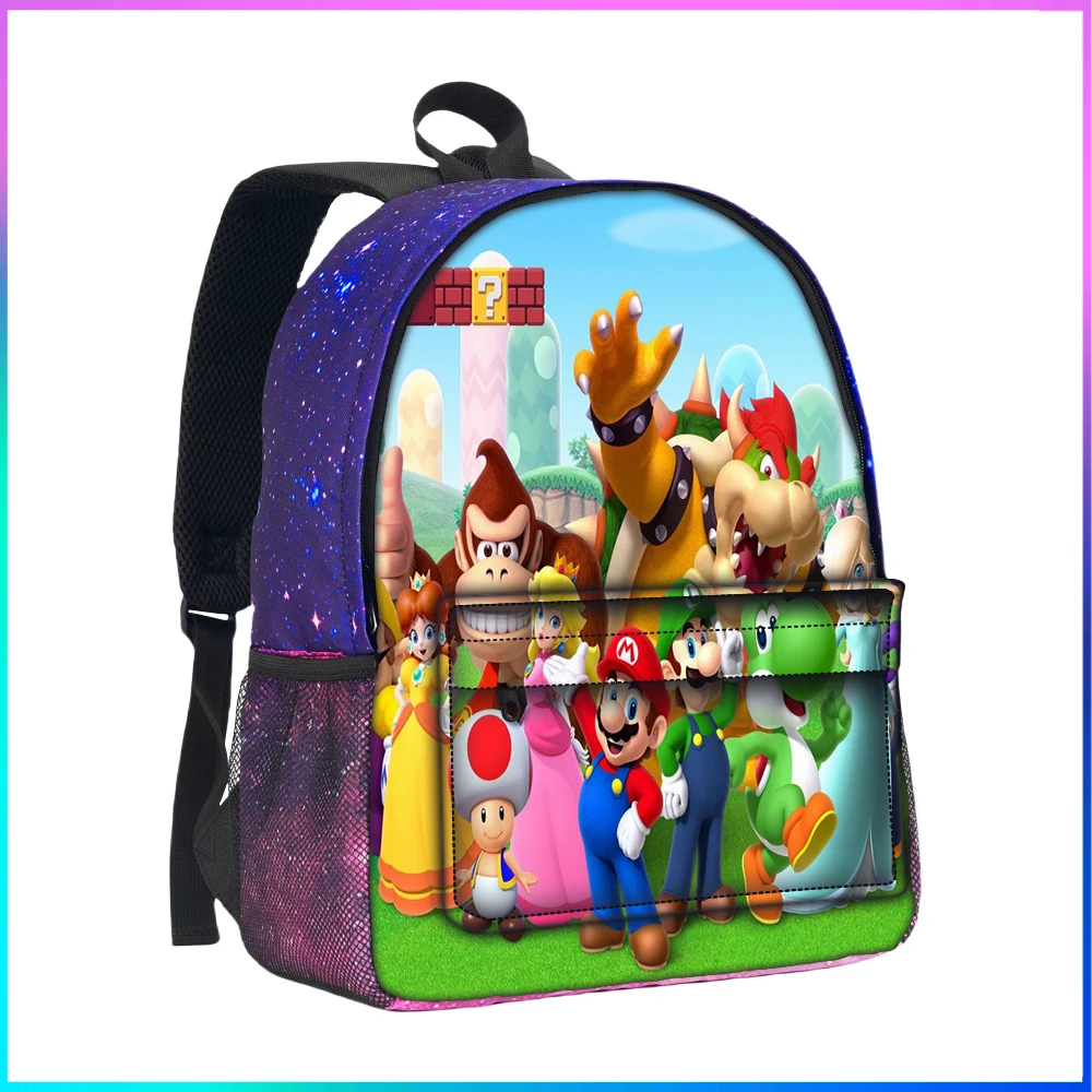 

Fashion Super Mario Kid Multifunction School Bag-Large Capacity Daypack-Lightweight Cartoon Backpack for Student