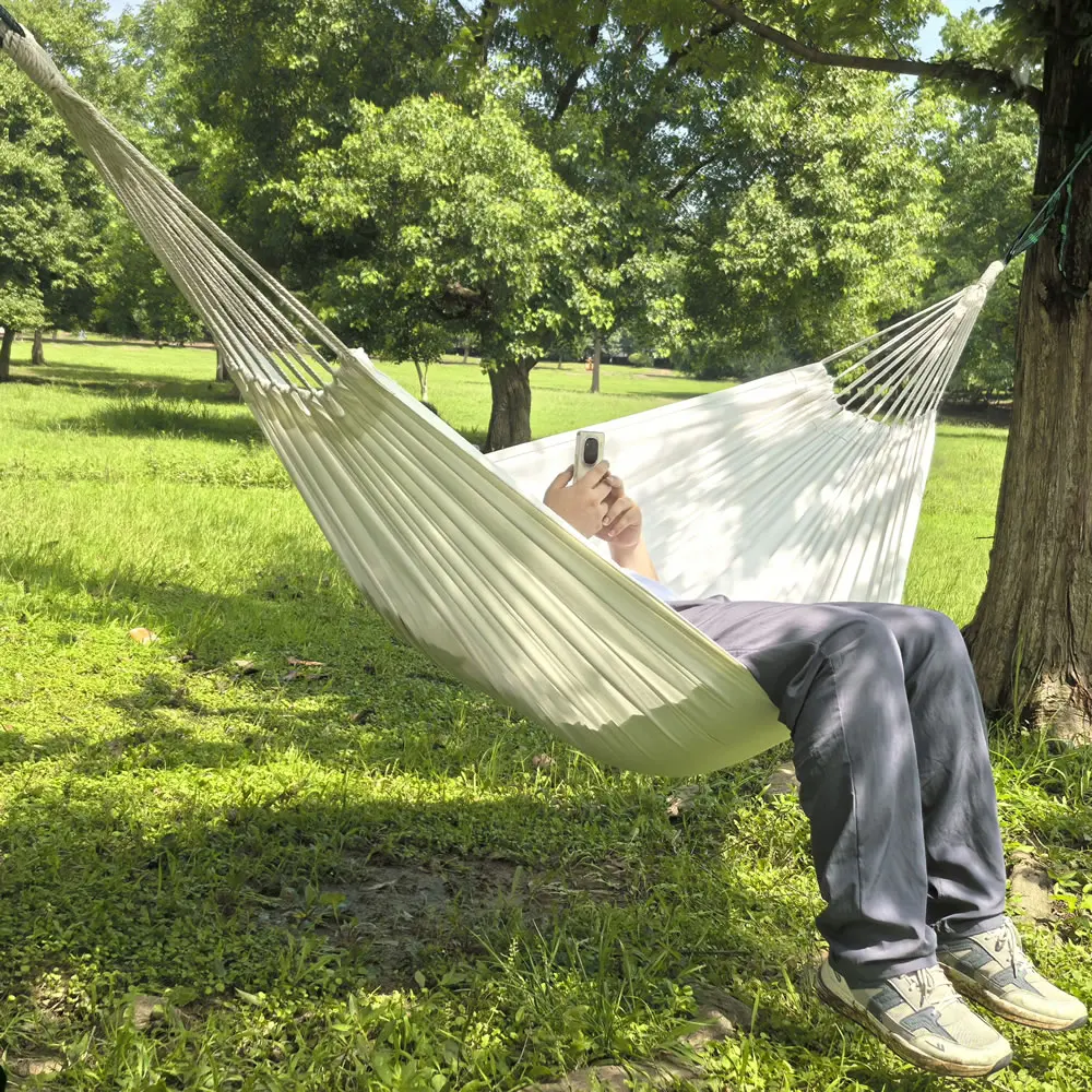 

Открытый Кемпинг Качели Гамак Прочный Портативный Дышащий Сетка Ледяной Холст Гамак Кровать Подвесной Охлаждающий Гамак Для Сада