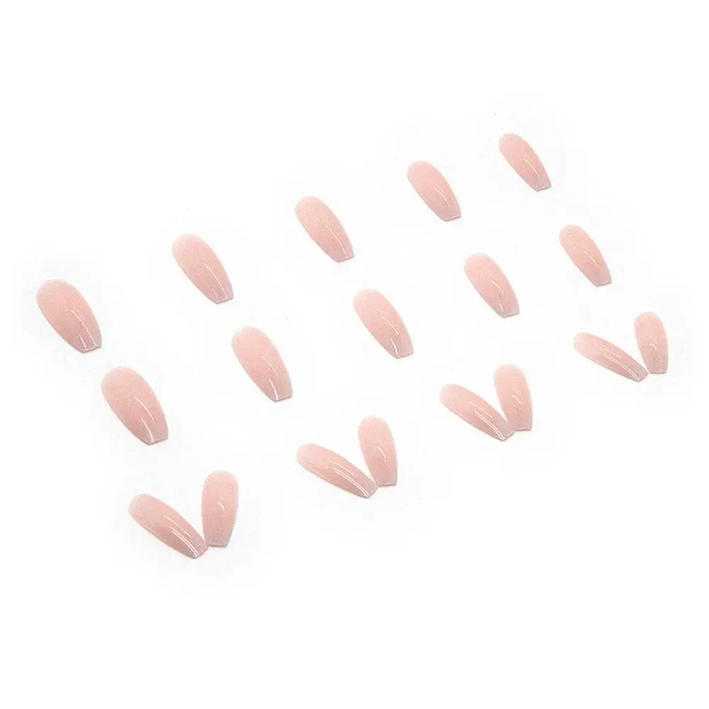 Handmade Press on Nails Super Shiny Powder Gradient Color False Nails Wearable Detchable Almond Fake Nail Tips for Girl T9J9