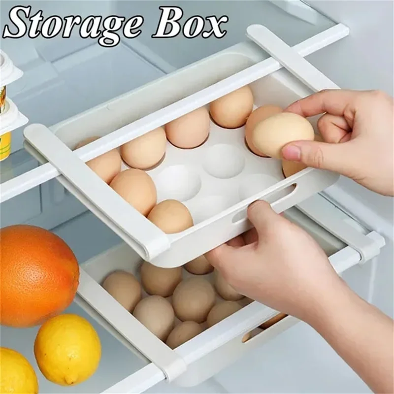 

Hanging Kitchen Organizer Refrigerator Egg Fruit Storage Box Drawer Type Food Crisper Kitchen Accessories Fridge Organizer Shelf