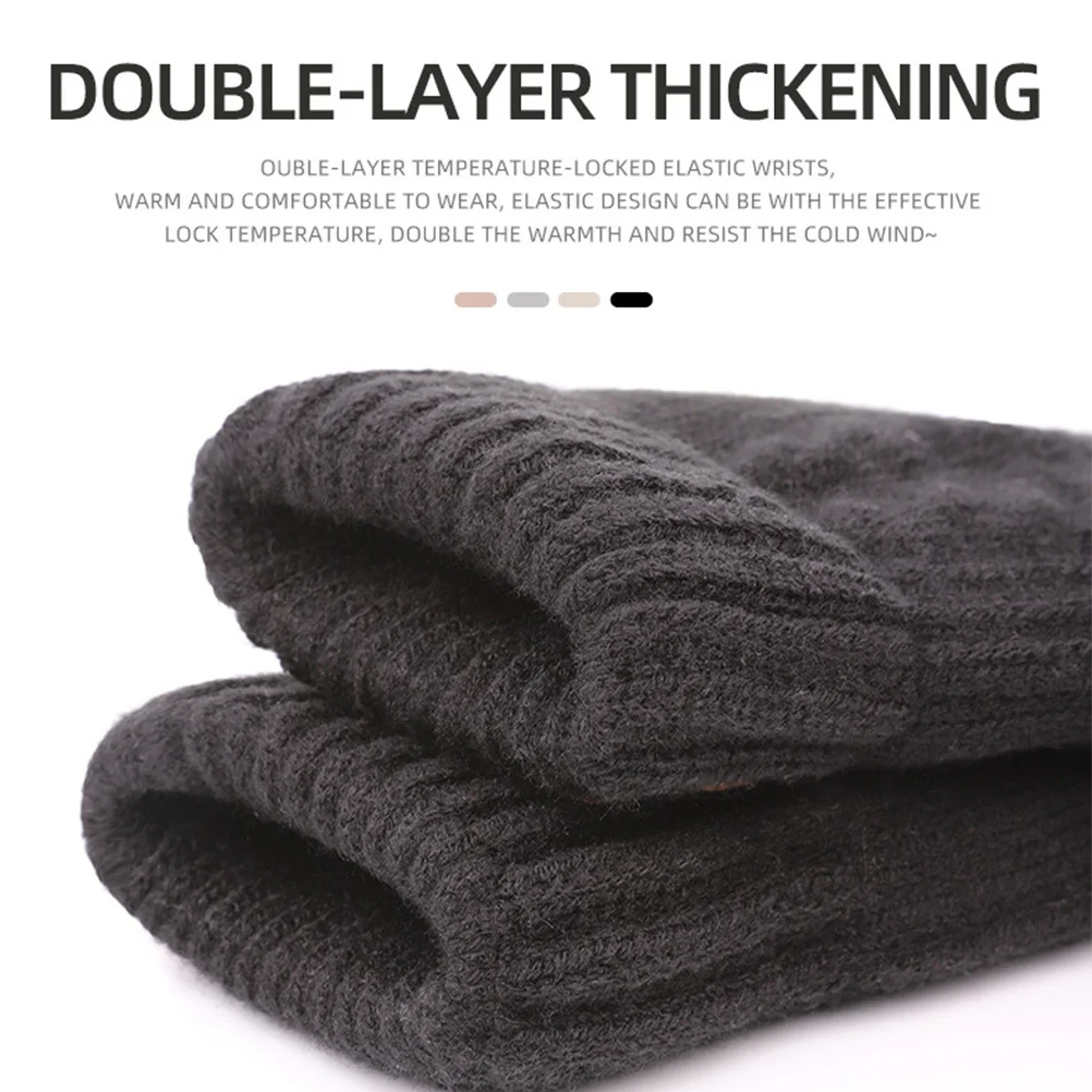 

1Pair Warm Thickened Winter Gloves for Men Soft Comfortable Daily Use Male Gloves Windproof Long Cuff for Outdoor Sports Travel