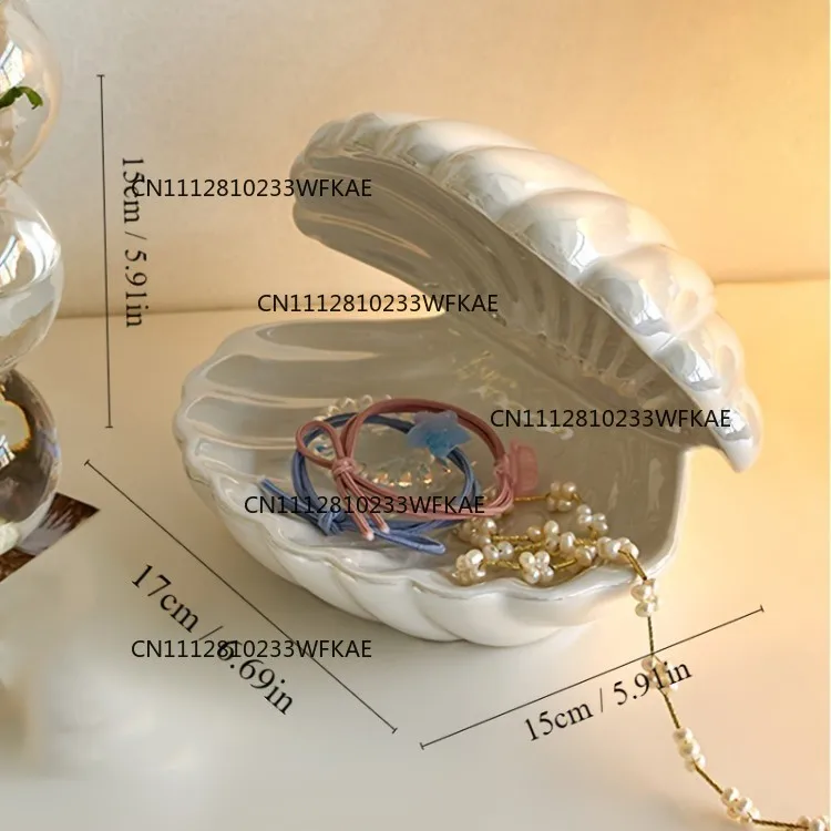 Creative shell jewelry key storage plate night light ornament Nordic home entrance bedroom dresser decoration