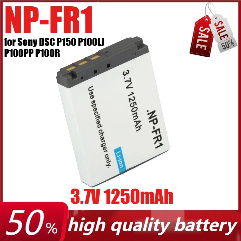 

NP-FR1 Camera Battery for Sony DSC P150 P100LJ P100PP P100R P100S P100 P150 P120 T30 G1 V3 T50 F88 Camera 3.7V 1250mAh